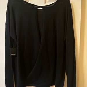 NWT Tahari Black sweater with peekaboo opening in back. Size XS